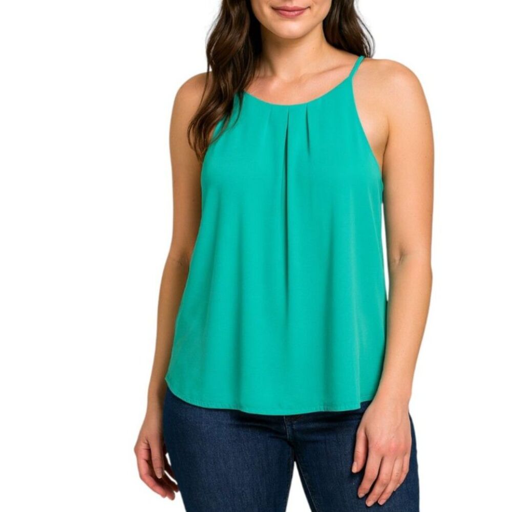 Everly Women’s Pleated Racerback Tank Top | Size Large